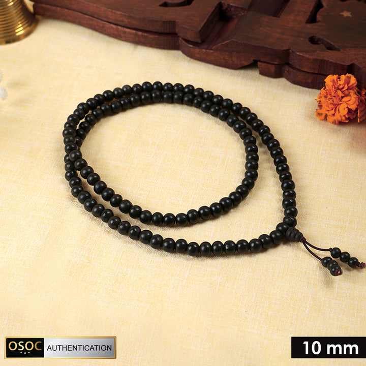 100% original and government certified 8mm Karungali mala with Sumeru bead, crafted for spiritual protection, meditation, and positive energy. India’s Premium Jap Mala Store - www.satvikworld.com