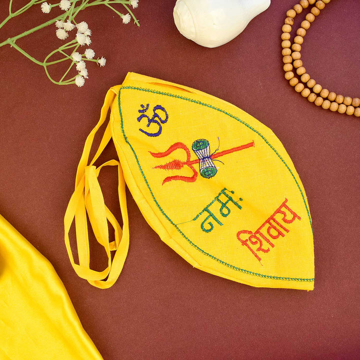 100% Cotton Om Namah Shivaya Printed Jap Mala Bag with Wrist Strap. India’s Largest Brass Idols Brand - www.satvikworld.com