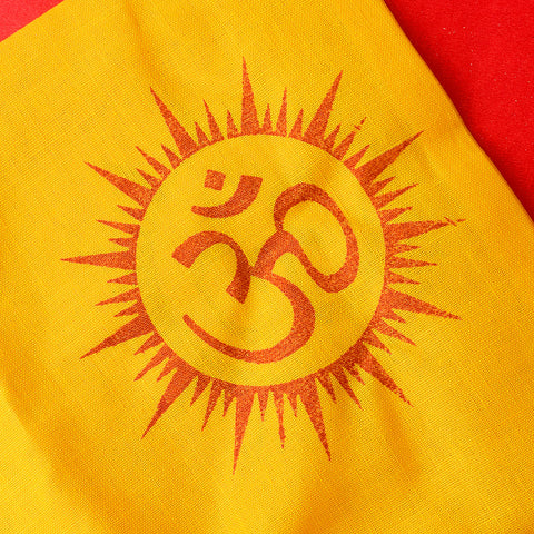 100% Cotton Om Printed Jap Mala Bag with Compact Strap and Spiritual Design. India’s Largest Brass Idols Brand - www.satvikworld.com