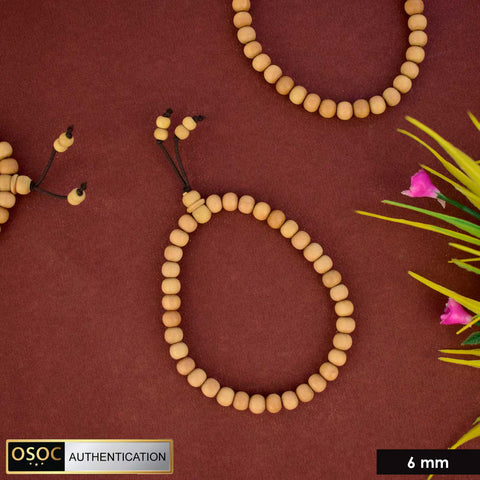 100% Original 6mm White Chandan Bracelet for Peace and Inner Calm – Natural Sandalwood Spiritual Bracelet. India’s Largest Pooja Accessories Brand – www.satvikworld.com


