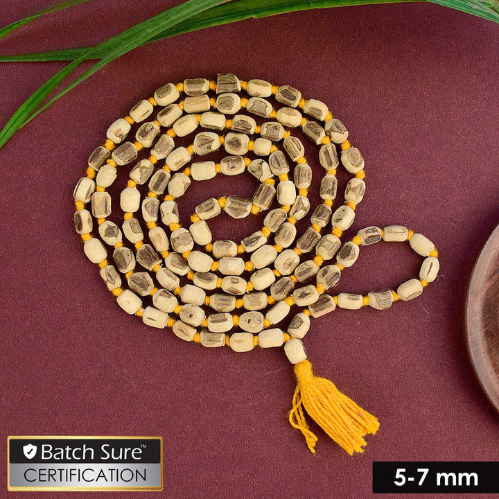 100% Original Tulsi Kanthi Jap Mala with 5-7mm superfine quality beads – sacred wooden prayer mala for chanting and meditation. India’s Premium Jap Mala Store - www.satvikworld.com