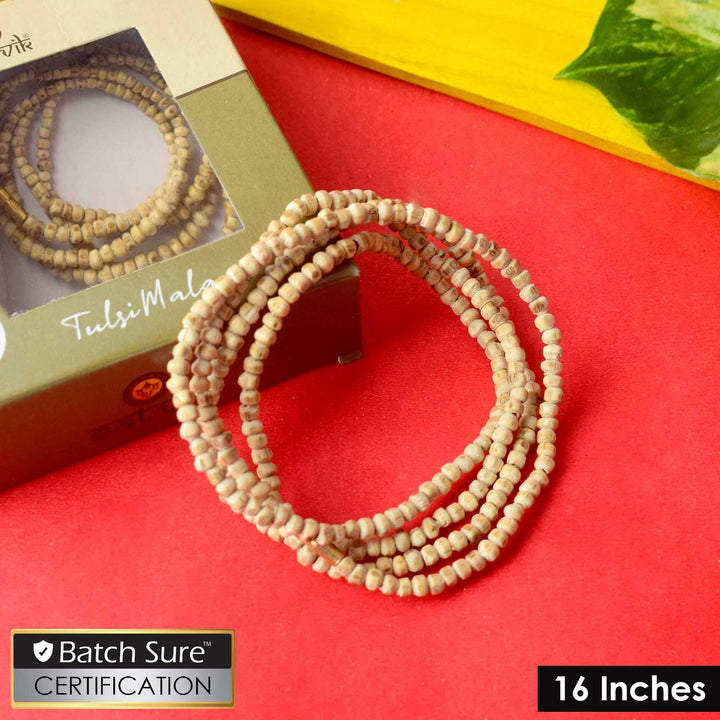 100% original Tulsi Kanthi Mala made with small, natural Tulsi beads, traditionally used for spiritual and devotional practices India’s Premium Jap Mala Store - www.satvikworld.com