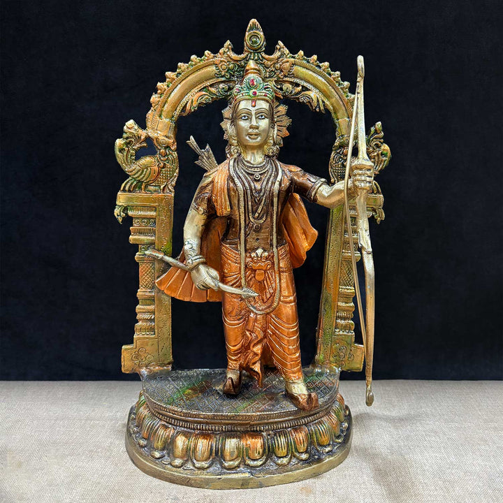 12.7 Inches Brass Ram Idol – A beautifully crafted brass statue of Lord Ram, symbolizing strength, beauty, and devotion. Ideal for home decor, temple settings, and spiritual worship. India’s Largest Pooja Accessories Brand – www.satvikworld.com