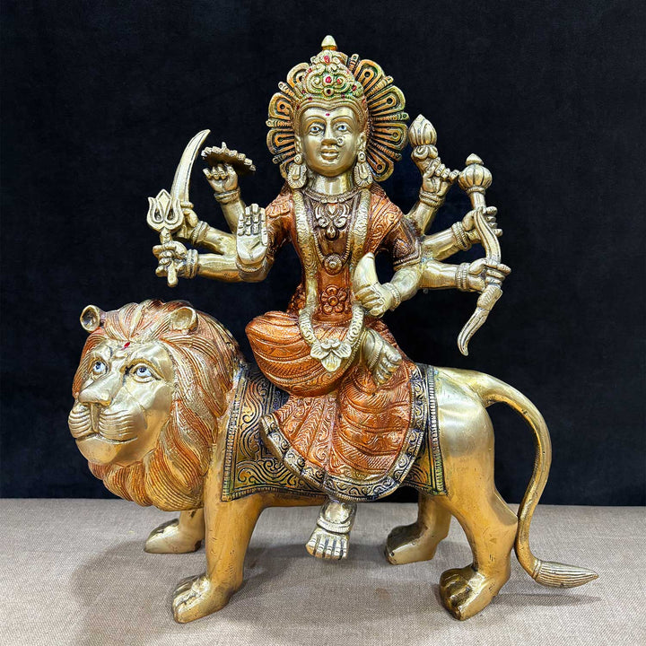 13 Inches Stunning Sherawali Mata Statue: A powerful and beautifully crafted idol of Goddess Durga, symbolizing strength and divine protection. Perfect for adorning your home temple or spiritual space, bringing peace and prosperity.
India’s Largest Pooja Accessories Brand – www.satvikworld.com