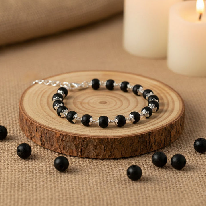 Government-Certified Silver Plated Karungali Bracelet for Spiritual Protection, Grounding, and Positive Energy. India’s Largest Pooja Accessories Brand – www.satvikworld.com