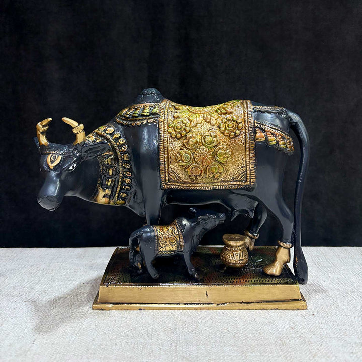 6.7 Inch Kamdhenu Cow Figurine – A Sacred Brass Figurine of the Divine Kamdhenu Cow, Symbolizing Prosperity, Abundance, and Spiritual Blessings. Perfect for Home Temples, Puja, and Spiritual Décor. India’s Largest Pooja Accessories Brand – www.satvikworld.com