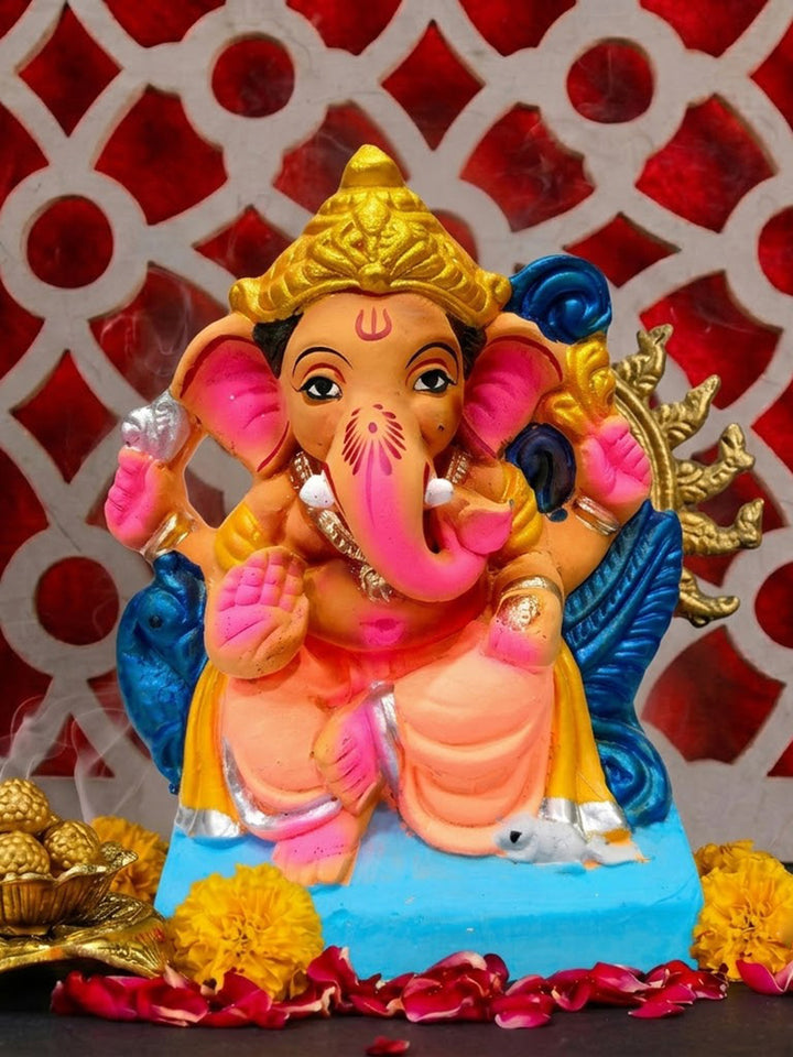 6 Inch Vibrant Eco-Friendly Ganesha Idol | India’s Largest Pooja Accessories Brand – www.satvikworld.com