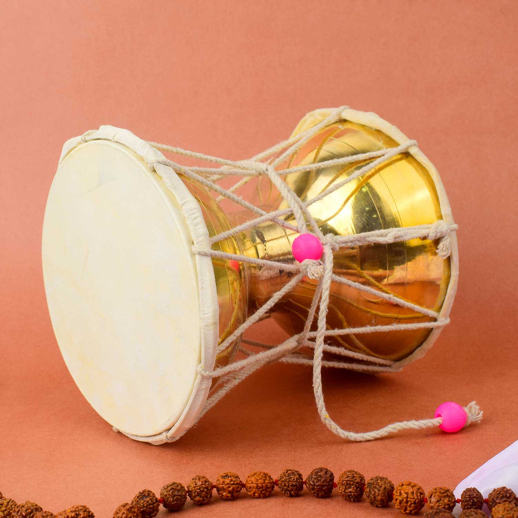 8 Inch Brass Damru for Lord Shiva – Traditional Temple Instrument. India’s Largest Pooja Accessories Brand – www.satvikworld.com