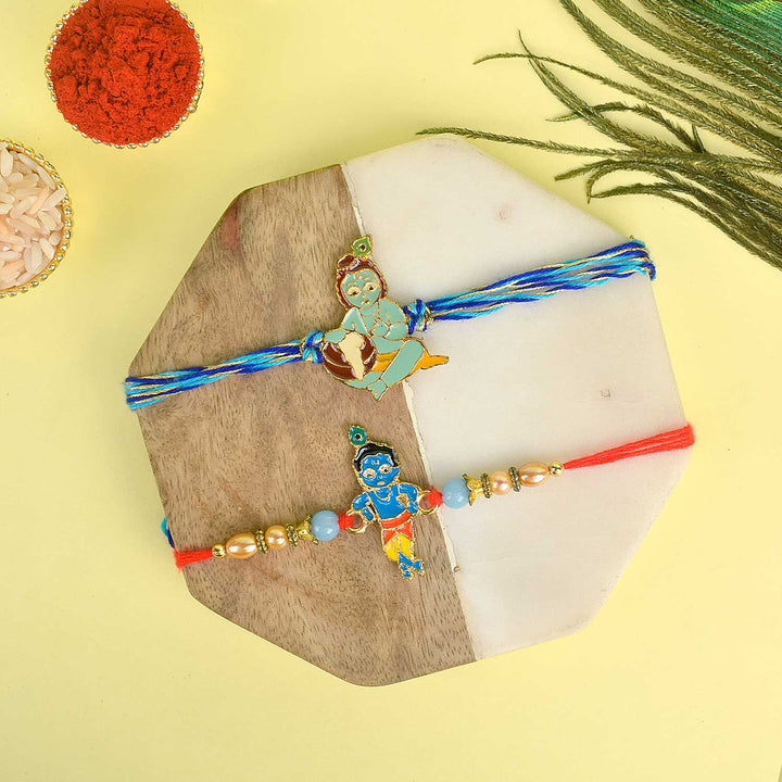 Set of 2 Cartoon-Themed Kids Rakhi with Roli Chawal and Ram Sita Stickers – Raksha Bandhan Gift Combo for Children. India’s Largest Pooja Accessories Brand - www.satvikworld.com