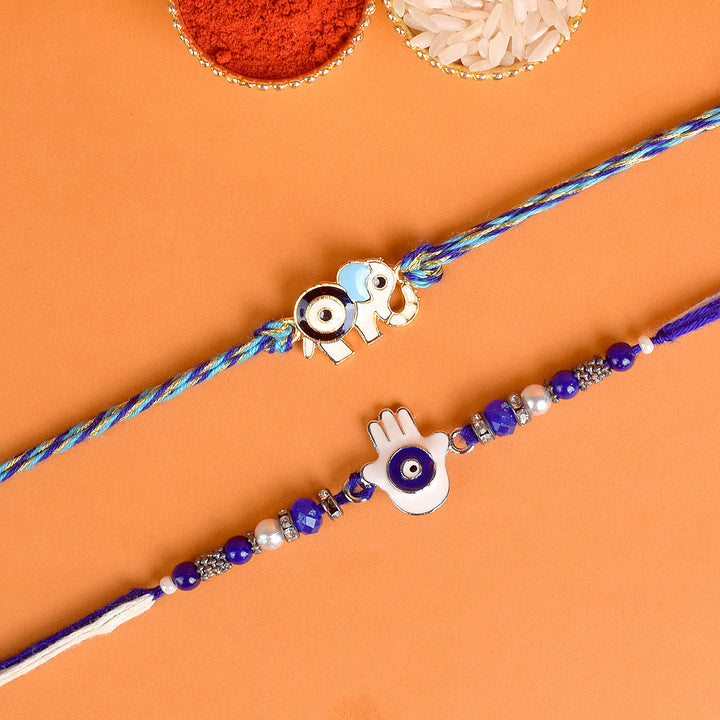 Set of 2 Traditional Rakhis for Brothers with Roli Chawal and Ram Sita Stickers – Raksha Bandhan Gift Pack. India’s Largest Pooja Accessories Brand - www.satvikworld.com