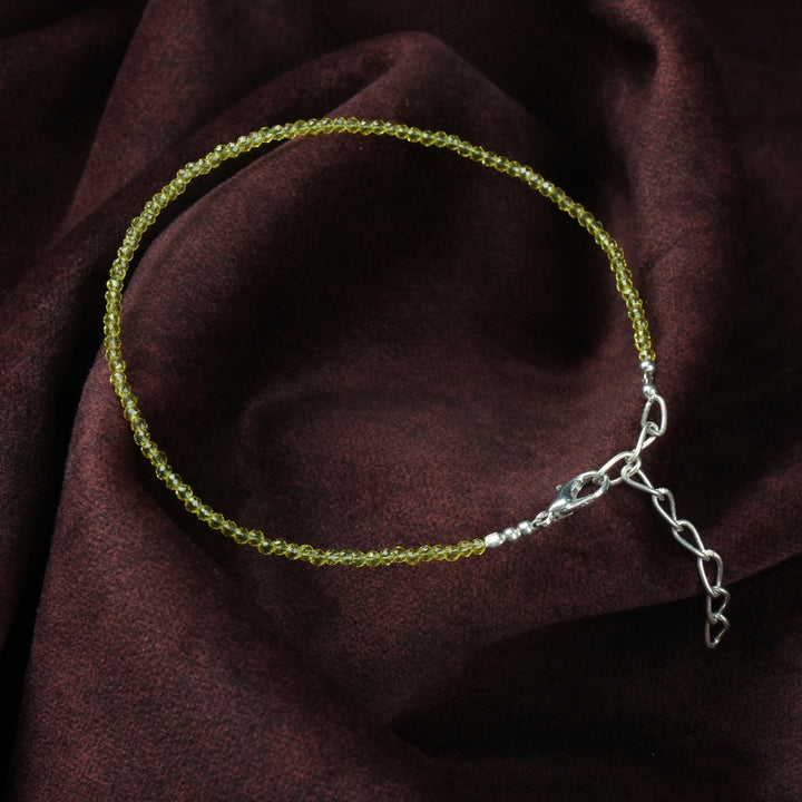 Citrine healing stone anklet for abundance and positivity. India’s Largest Puja Accessories Brand- www.satvikworld.com
