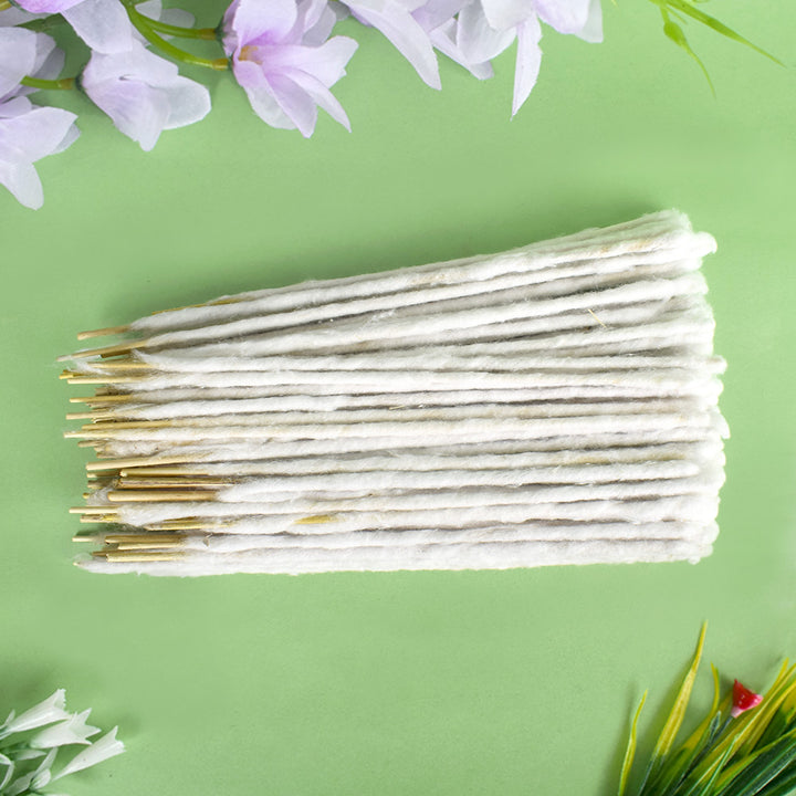 Cotton Batti Sticks Pack of 100 for Puja, Aarti, and Diya Lighting. India’s Largest Pooja Accessories Brand - www.satvikworld.com