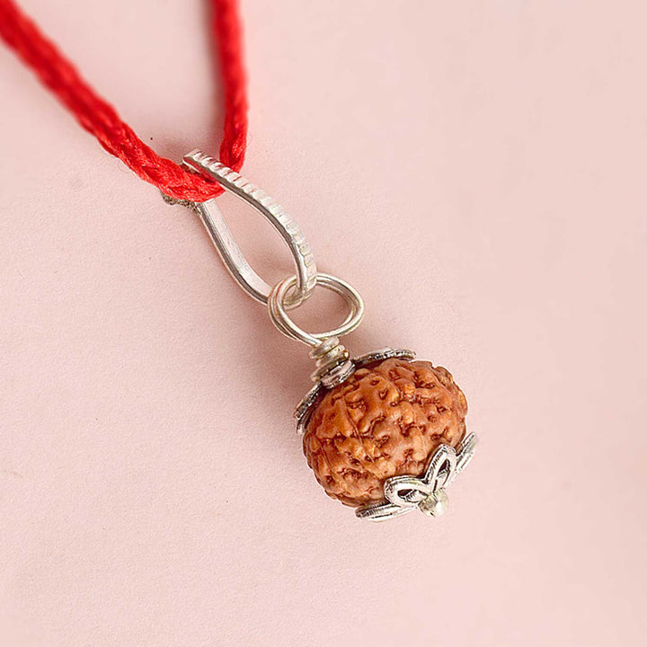 Certified 10 Mukhi Rudraksha Pendant with metal capping for peace and protection. India’s Premium Rudraksha Jap Mala Store- www.satvikworld.com