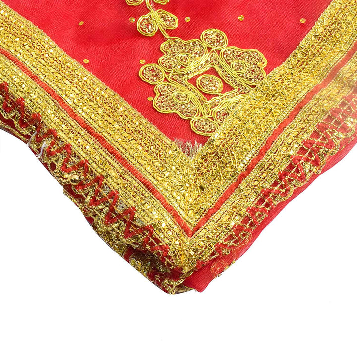Elevate your pooja rituals and festive decor with this Pink and Gold Mata Chunri, measuring 186 cm x 104 cm. Featuring golden floral patterns and wavy designs, it is perfect for Devi pooja, mandir decoration, and religious ceremonies like Navratri and Diwali.

Shop now at satvikworld.com for authentic Indian pooja essentials across the USA.