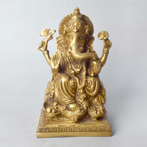 6 Inch Sacred Ganesha Idol: The God of Wisdom and Success – Exquisite Brass Statue of Lord Ganesha, Symbolizing Wisdom, Prosperity, and Removal of Obstacles, Perfect for Temple, Home Decor, and Spiritual Worship, Handcrafted with Intricate Detailing for a Sacred Touch, Ideal for Puja and Mandir Decoration, Buy Ganesha Idol Online, Affordable God Statue Prices | India’s Largest Pooja Accessories Brand – www.satvikworld.com