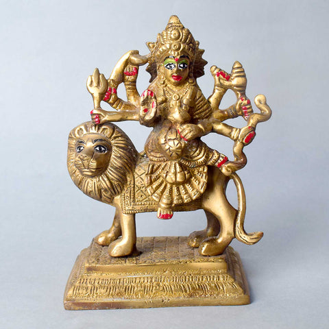 6.1 Inch Elegant Brass Sherawali Mata Idol – Divine Brass Statue of Sherawali Mata, Symbolizing Power, Protection, and Blessings, Perfect for Temple, Home Decor, and Spiritual Worship, Handcrafted with Intricate Detailing for a Sacred Touch, Ideal for Puja and Mandir Decoration, Buy Brass Sherawali Mata Idol Online, Affordable God Statue Prices | India’s Largest Pooja Accessories Brand – www.satvikworld.com