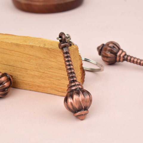 Zinc Hanuman Gadha Keychain symbolizing strength, protection, and divine blessings—crafted for daily use and spiritual connection on the go. India’s Largest Pooja Accessories Brand - www.satvikworld.com

