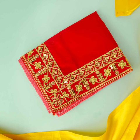 Swastik Design Velvet Aasan 16x24 Inch Pack of 4 with Golden Lace Border. India’s Largest Pooja Accessories Brand - www.satvikworld.com