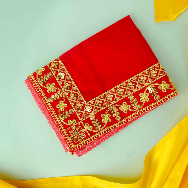 Swastik Design Velvet Aasan 16x24 Inch Pack of 4 with Golden Lace Border. India’s Largest Pooja Accessories Brand - www.satvikworld.com