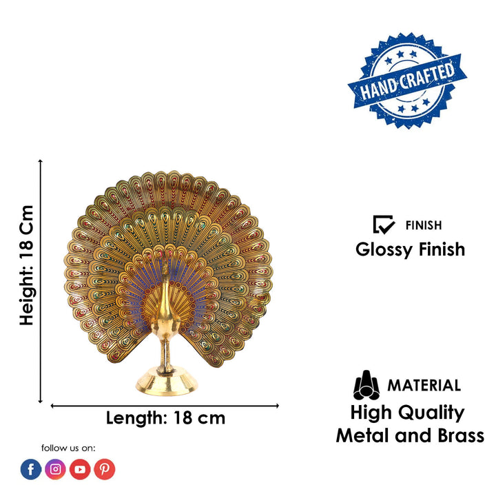 Elegant Brass Peacock Statue Puja Store Online Pooja Items Online Puja Samagri Pooja Store near me www.satvikworld.com