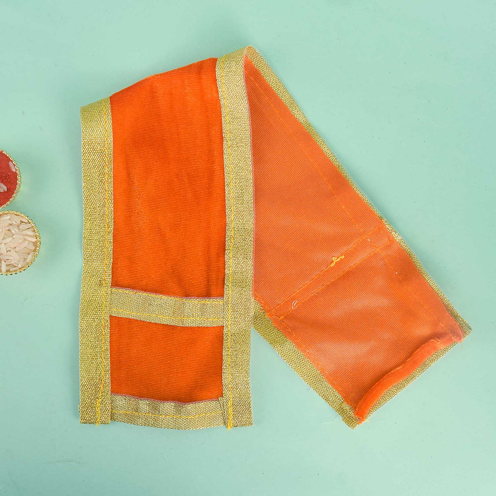 Divine Orange Angvastra/Patka/Duppata – Available in 15 and 22 inches, vibrant orange devotional cloth ideal for puja, temple ceremonies, and spiritual wear. India’s Largest Pooja Accessories Brand – www.satvikworld.com