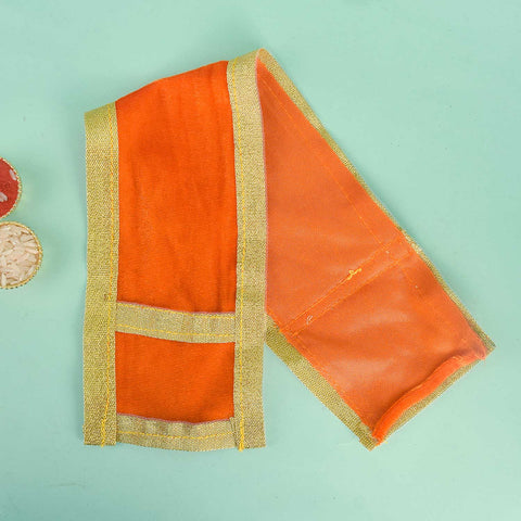 Divine Orange Angvastra/Patka/Duppata – Available in 15 and 22 inches, vibrant orange devotional cloth ideal for puja, temple ceremonies, and spiritual wear. India’s Largest Pooja Accessories Brand – www.satvikworld.com
