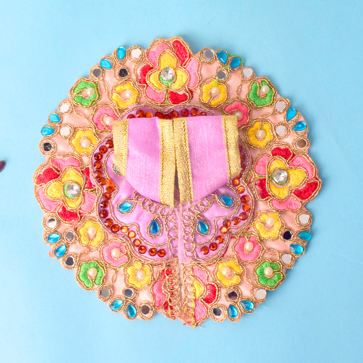 Exquisite Laddu Gopal Dress with Floral Bead & Stone Embroidery – India’s Largest Pooja Accessories Brand – www.satvikworld.com