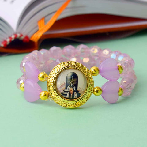 Guruji Swaroop Bracelet with assorted round and heart-shaped beads, ideal for spiritual wear, daily styling, and gifting. India’s Largest Pooja Accessories Brand – www.satvikworld.com