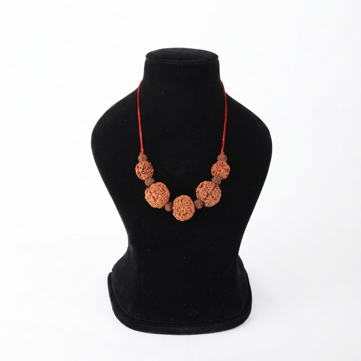 3 5 mukhi rudraksha health combination mala Nepal certified beads for wellness energy balance and healing. India’s Premium Rudraksha Jap Mala Brand - www.satvikworld.com
