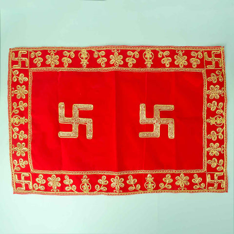 Heavy Design Velvet Aasan 16x24 Inch Pack of 4 with Golden Lace Border. India’s Largest Pooja Accessories Brand - www.satvikworld.com