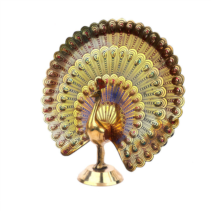 Elegant Brass Peacock Statue Puja Store Online Pooja Items Online Puja Samagri Pooja Store near me www.satvikworld.com