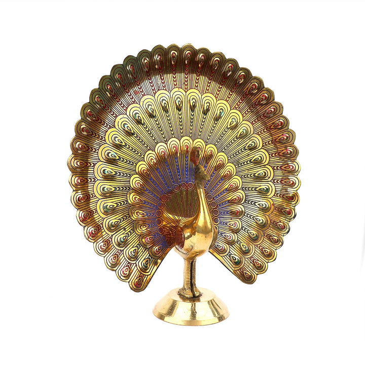 Elegant Brass Peacock Statue Puja Store Online Pooja Items Online Puja Samagri Pooja Store near me www.satvikworld.com