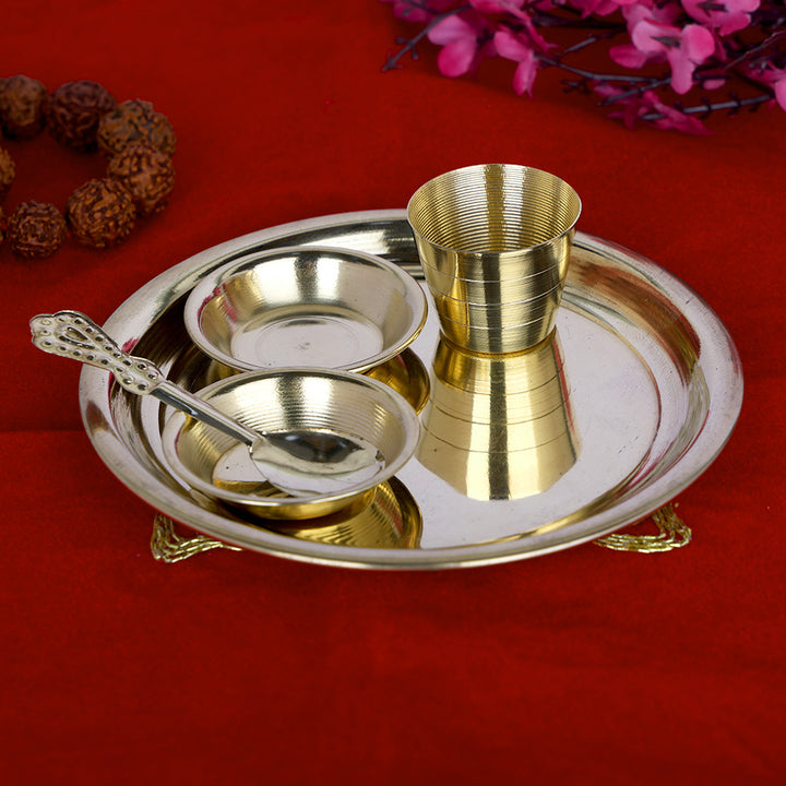 Laddu Gopal pooja bhog thali for daily worship and Krishna puja rituals. India’s Largest Pooja Accessories Brand – www.satvikworld.com
