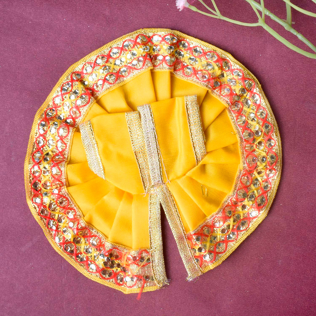 Enchanting Multicolour Laddu Gopal Dress with Golden Border – India’s Largest Pooja Accessories Brand – www.satvikworld.com