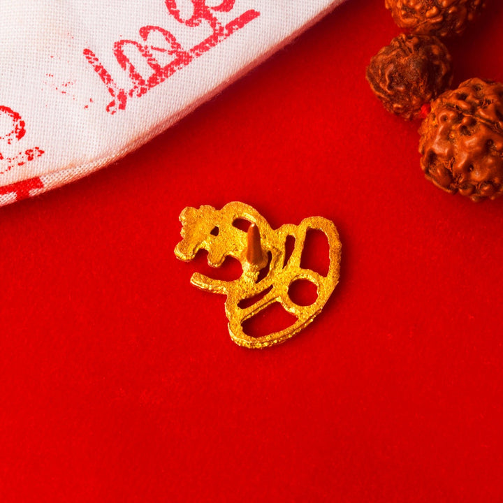 Brass Om with Tripund Tilak Stamp Deity Ornament used for spiritual tilak application during pooja, representing Lord Shiva's divine energy and sacred symbolism. India’s Largest Pooja Accessories Brand – www.satvikworld.com