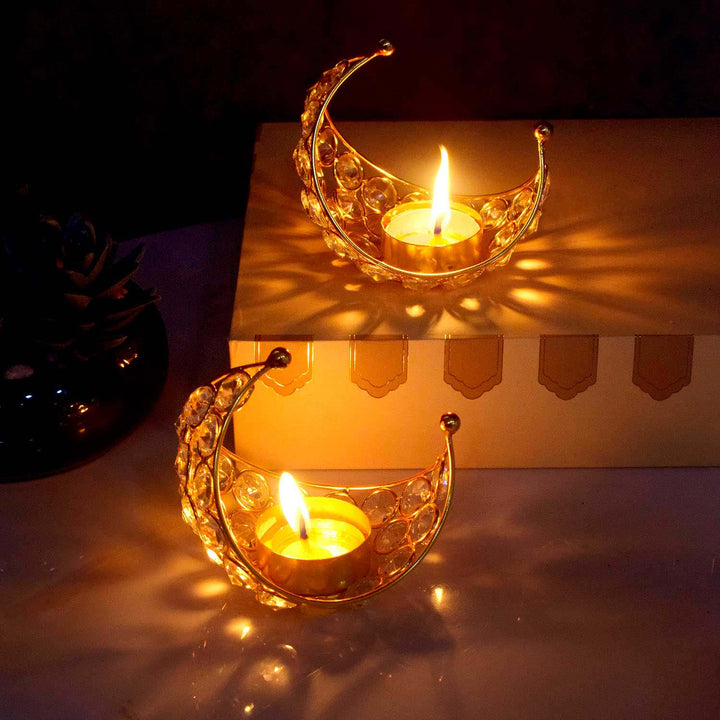 Moon Crystal Diya made from natural moonstone for spiritual rituals and home décor – 10 cm height, 101 grams. India’s Largest Pooja Accessories Brand - www.satvikworld.com