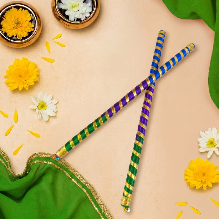 Ribbon Wrapped Wooden Dandiya Sticks | India’s Largest Pooja Accessories Brand – www.satvikworld.com
