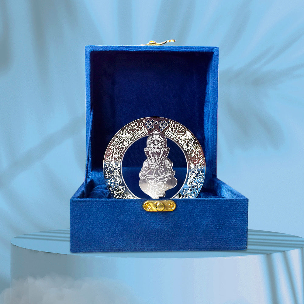 Sacred Silver Ganesh Tea Light Candle Holder – Elegant Metal Decorative Diya for Home, Pooja and Festive Décor. India’s Largest Brass Idols Brand - www.satvikworld.com