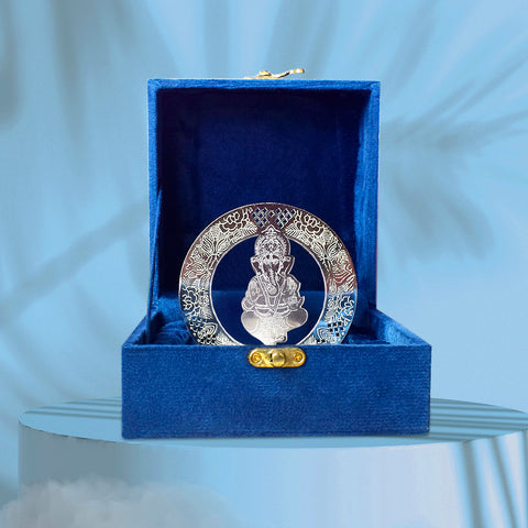 Sacred Silver Ganesh Tea Light Candle Holder – Elegant Metal Decorative Diya for Home, Pooja and Festive Décor. India’s Largest Brass Idols Brand - www.satvikworld.com