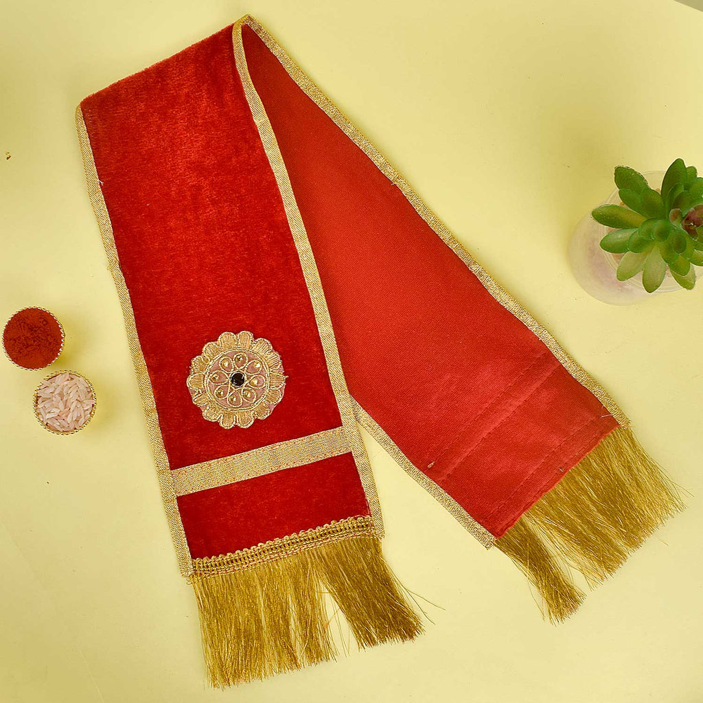 Stunning Red Patka/Duppata/Angvastra – Available in 15, 22, and 37 inches, vibrant red devotional cloth ideal for spiritual ceremonies, temple rituals, and puja. India’s Largest Pooja Accessories Brand – www.satvikworld.com