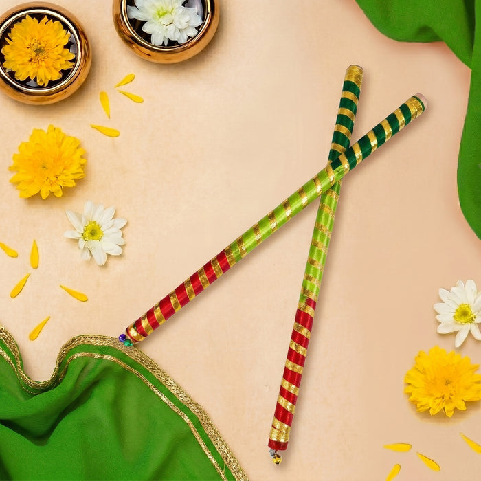 Triple Colour Wooden Dandiya Sticks | India’s Largest Pooja Accessories Brand – www.satvikworld.com
