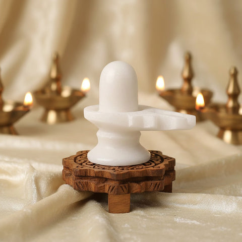 White Marble Shivling (Big) – Pure Marble Shiva Lingam for Worship – India’s Largest Pooja Accessories Brand – www.satvikworld.com
