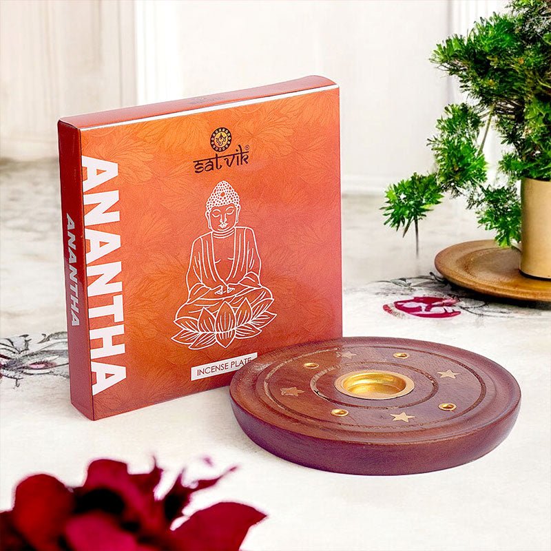 Wooden agarbatti stand with star design and 4 holes for holding multiple incense sticks, ideal for pooja and meditation use. India’s Largest Pooja Accessories Brand – www.satvikworld.com