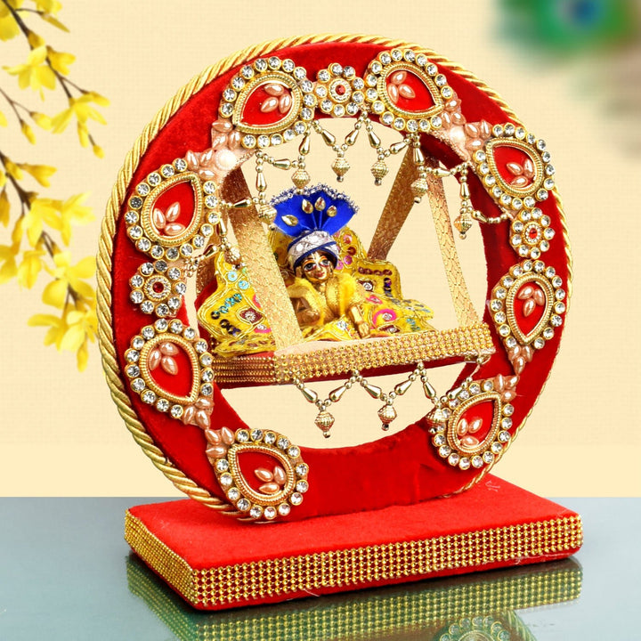 Divine Beaded Swing – Decorative Laddu Gopal Jhula for Janmashtami – India’s Largest Pooja Accessories Brand – www.satvikworld.com