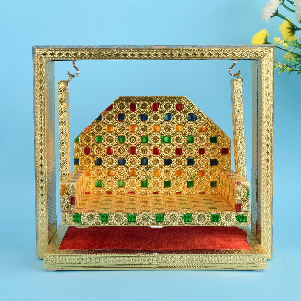 Elegant Wooden Meenakari Laddu Gopal Jhula – India’s Largest Pooja Accessories Brand – www.satvikworld.com