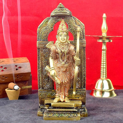 Exquisite Brass Ram Idol with Bow in Colored – Handcrafted Brass Statue of Lord Ram, Featuring Intricate Detailing and a Vibrant Colored Finish. Perfect for Home, Temple, and Spiritual Decor, Ideal for Puja, Mandir Decoration, and Bringing Divine Blessings of Strength, Courage, and Righteousness | India’s Largest Pooja Accessories Brand – www.satvikworld.com