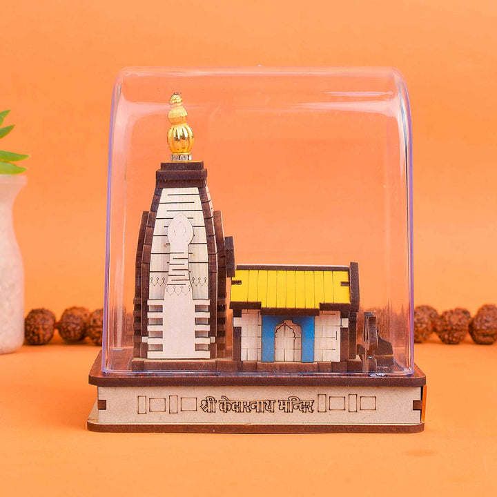 Shri Kedarnath Dham Temple Plywood Showpiece – Antique Finish Spiritual Decor – India’s Largest Pooja Accessories Brand – www.satvikworld.com