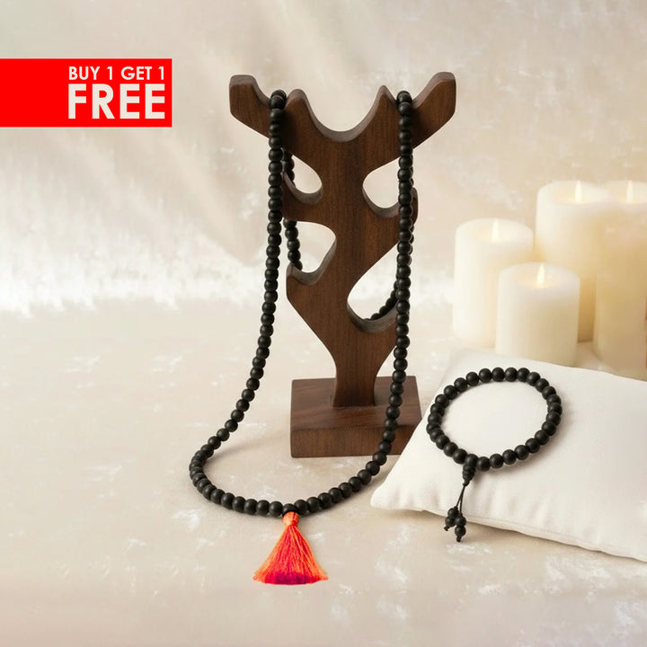 6mm Govt. Certified Karungali Jap Mala with 108+1 Beads – Authentic Ebony Prayer Beads for Meditation, Spiritual Growth, and Positive Energy. India’s Premium Jap Mala Store - www.satvikworld.com
