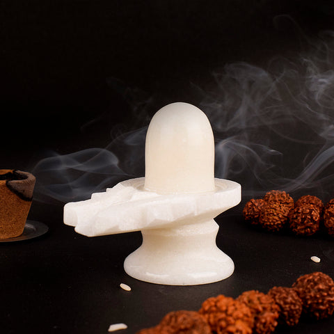 White Marble Shivling (Big) – Pure Marble Shiva Lingam for Worship – India’s Largest Pooja Accessories Brand – www.satvikworld.com