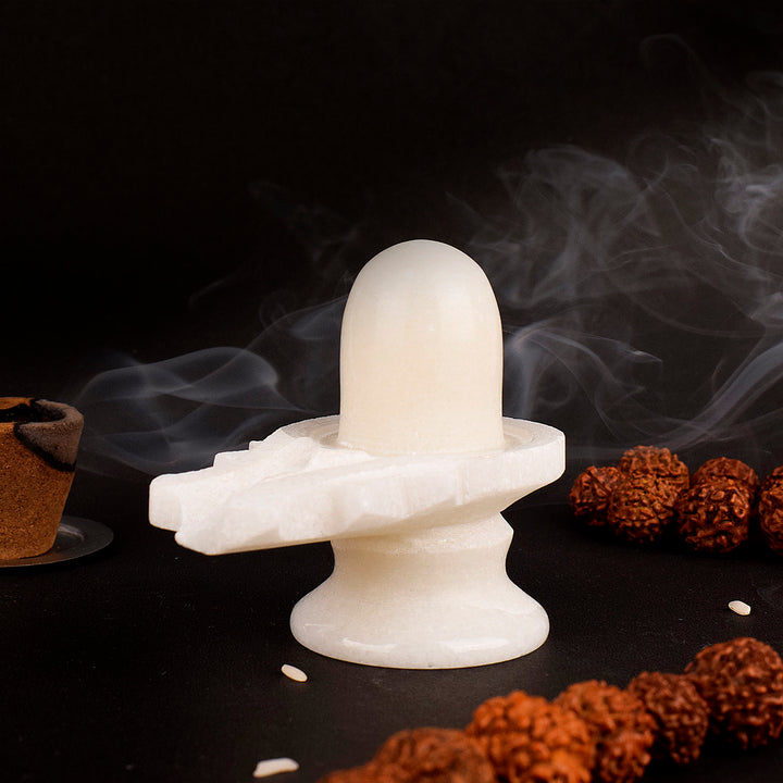 White Marble Shivling (Big) – Pure Marble Shiva Lingam for Worship – India’s Largest Pooja Accessories Brand – www.satvikworld.com